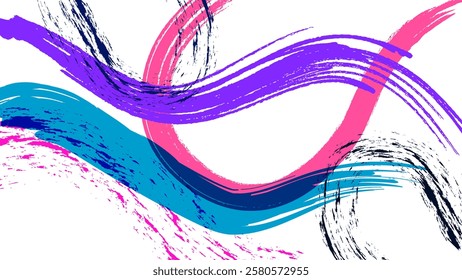 ABSTRACT BACKGROUND WITH SHAPES MESSY BRUSH COLORFUL DESIGN VECTOR TEMPLATE FOR WALLPAPER, COVER DESIGN