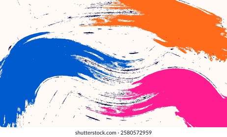 ABSTRACT BACKGROUND WITH SHAPES MESSY BRUSH COLORFUL DESIGN VECTOR TEMPLATE FOR WALLPAPER, COVER DESIGN