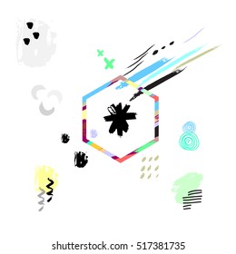 Abstract background with shapes on white
