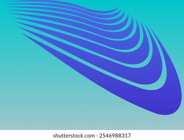 Abstract background with shapes that recall propagating waves and colors with blue gradients