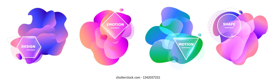 Abstract background shapes. Vector banner unusual modern design. Gradient pattern style. Flow. Vector illustration.