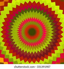 Abstract background: Shapes with zigzag edges spreading from center.