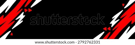 Abstract background with sharp lightning strokes in red, white, and black colors creating intense powerful for sports banner 