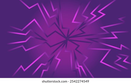 Abstract background with sharp, lightning-like lines radiating from the center in shades of purple and magenta, creating a dynamic, energetic visual effect.