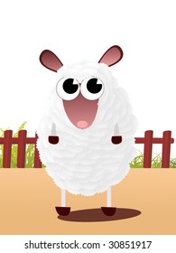 abstract background with sheep, vector wallpaper
