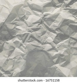 Abstract background. Sheet of the crushed paper. Vector.