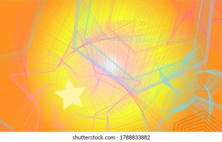 abstract background of shimmering colored shapes of a trend color on a dark background. Vector background