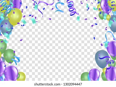 Abstract Background with Shining Colorful Balloons. Birthday, Party, Presentation, Sale, Anniversary and Club Design
