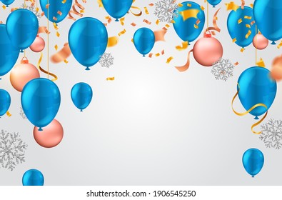 Abstract Background with Shining Colorful Balloons. Birthday, Party, presentation, sale, and space for your text. Vector illustration.