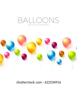 Abstract Background with Shining Colorful Balloons. Birthday, Party, Presentation, Sale, Anniversary and Club Design with Bokeh Elements, Happy Banner. Vector illustration