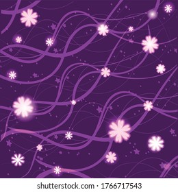 Fondo abstracto con colores brillantes y giros sobre una ilustración del vector de fondo morado. Blank para papel tapiz, papel de embalaje, textiles, cubiertas, etc.