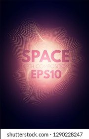 Abstract Background with Shining Dynamic Waves. Cyber and Techno Background. Futuristic Space. Vector illustration