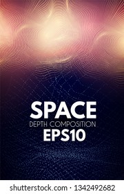 Abstract Background with Shining Dynamic Waves. Cyber and Techno Background. Futuristic Space. Vector illustration