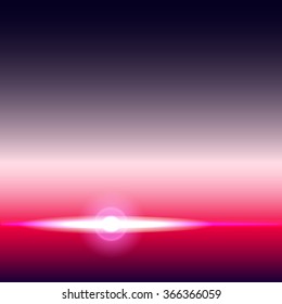 Abstract background with shining light on the horizon line, eps 10