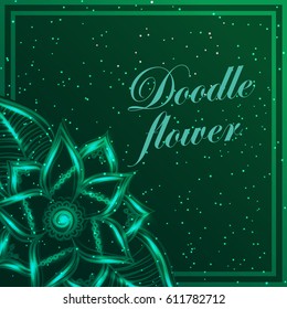Abstract background with shining magic flowers. Vector illustration
