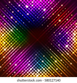 Abstract background with shining magic lights. Vector illustration
