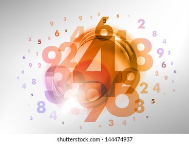 abstract background of shining numbers