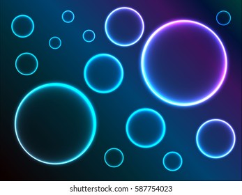 Abstract background with shiny circles. Vector illustration.