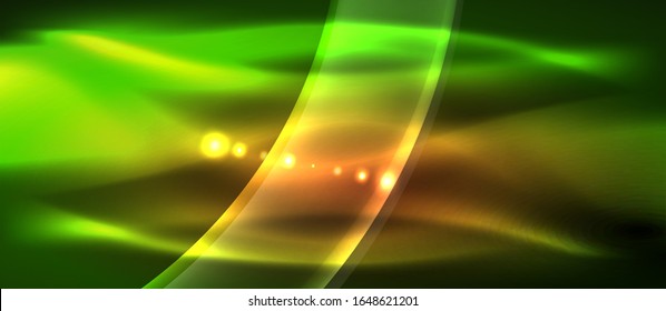 Abstract background. Shiny design neon waves with light effects, techno trendy design. Vector Illustration For Wallpaper, Banner, Background, Card, Book Illustration, landing page