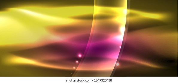 Abstract background. Shiny design neon waves with light effects, techno trendy design. Vector Illustration For Wallpaper, Banner, Background, Card, Book Illustration, landing page