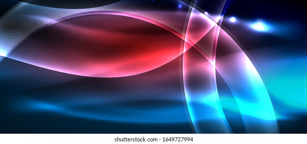 Abstrakter Hintergrund. Schlaue Design Neonwellen mit Lichteffekten, techno-trendige Design. Vektorillustration-Illustration für Bildschirmhintergrund, Banner, Hintergrund, Karte, Buchillustration, Landungsseite