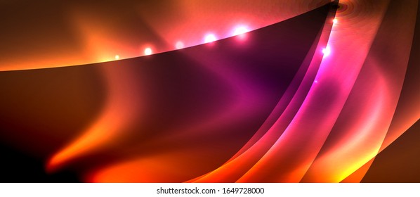 Abstract background. Shiny design neon waves with light effects, techno trendy design. Vector Illustration For Wallpaper, Banner, Background, Card, Book Illustration, landing page