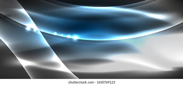 Abstract background. Shiny design neon waves with light effects, techno trendy design. Vector Illustration For Wallpaper, Banner, Background, Card, Book Illustration, landing page