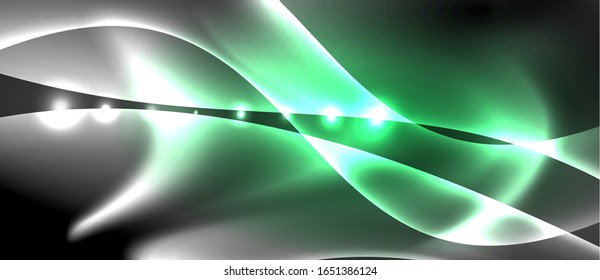 Abstract background. Shiny design neon waves with light effects, techno trendy design. Vector Illustration For Wallpaper, Banner, Background, Card, Book Illustration, landing page