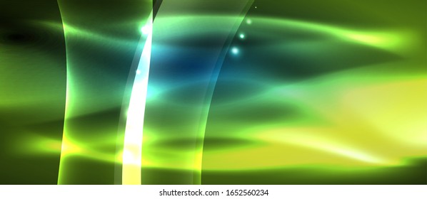 Abstract background. Shiny design neon waves with light effects, techno trendy design. Vector Illustration For Wallpaper, Banner, Background, Card, Book Illustration, landing page