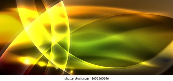 Abstract background. Shiny design neon waves with light effects, techno trendy design. Vector Illustration For Wallpaper, Banner, Background, Card, Book Illustration, landing page