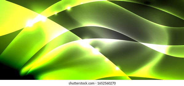 Abstract background. Shiny design neon waves with light effects, techno trendy design. Vector Illustration For Wallpaper, Banner, Background, Card, Book Illustration, landing page