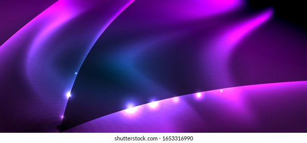 Abstract background. Shiny design neon waves with light effects, techno trendy design. Vector Illustration For Wallpaper, Banner, Background, Card, Book Illustration, landing page