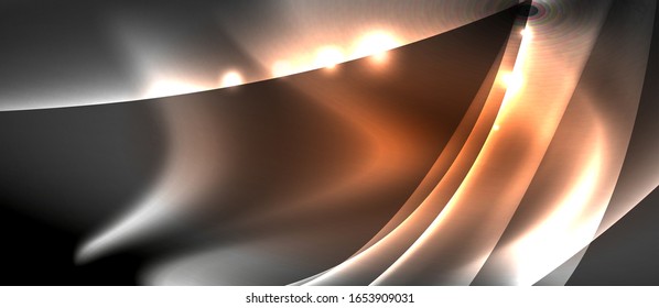  Antecedentes abstractos. El diseño brillante de las olas de neón con efectos de luz, el diseño tecnológico de moda. Ilustración vectorial para papel tapiz, pancarta, fondo, tarjeta, ilustración del libro, página de inicio