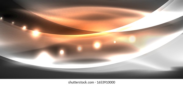 Abstract background. Shiny design neon waves with light effects, techno trendy design. Vector Illustration For Wallpaper, Banner, Background, Card, Book Illustration, landing page