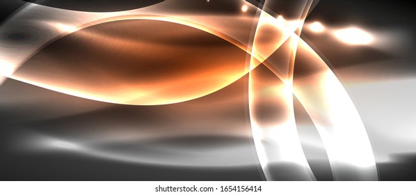 Abstract background. Shiny design neon waves with light effects, techno trendy design. Vector Illustration For Wallpaper, Banner, Background, Card, Book Illustration, landing page