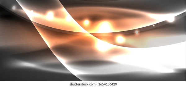 Abstract background. Shiny design neon waves with light effects, techno trendy design. Vector Illustration For Wallpaper, Banner, Background, Card, Book Illustration, landing page