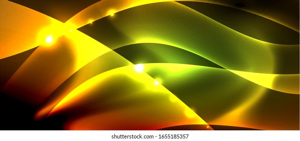 Abstract background. Shiny design neon waves with light effects, techno trendy design. Vector Illustration For Wallpaper, Banner, Background, Card, Book Illustration, landing page