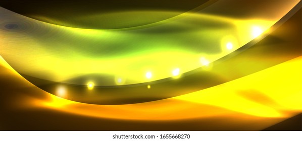 Abstract background. Shiny design neon waves with light effects, techno trendy design. Vector Illustration For Wallpaper, Banner, Background, Card, Book Illustration, landing page