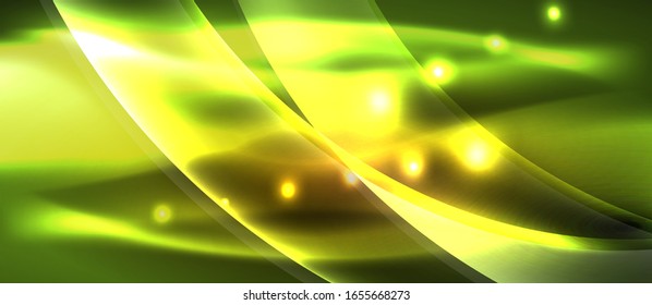 Abstract background. Shiny design neon waves with light effects, techno trendy design. Vector Illustration For Wallpaper, Banner, Background, Card, Book Illustration, landing page