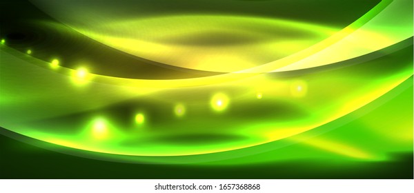 Abstract background. Shiny design neon waves with light effects, techno trendy design. Vector Illustration For Wallpaper, Banner, Background, Card, Book Illustration, landing page