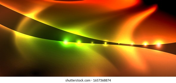 Abstract background. Shiny design neon waves with light effects, techno trendy design. Vector Illustration For Wallpaper, Banner, Background, Card, Book Illustration, landing page