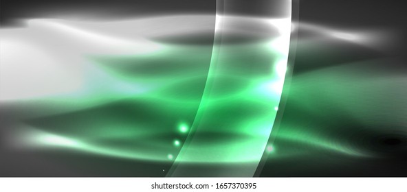 Abstract background. Shiny design neon waves with light effects, techno trendy design. Vector Illustration For Wallpaper, Banner, Background, Card, Book Illustration, landing page