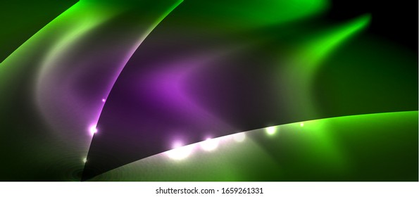 Abstract background. Shiny design neon waves with light effects, techno trendy design. Vector Illustration For Wallpaper, Banner, Background, Card, Book Illustration, landing page