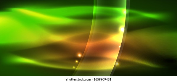 Abstract background. Shiny design neon waves with light effects, techno trendy design. Vector Illustration For Wallpaper, Banner, Background, Card, Book Illustration, landing page