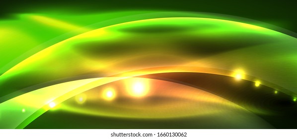 Abstract background. Shiny design neon waves with light effects, techno trendy design. Vector Illustration For Wallpaper, Banner, Background, Card, Book Illustration, landing page