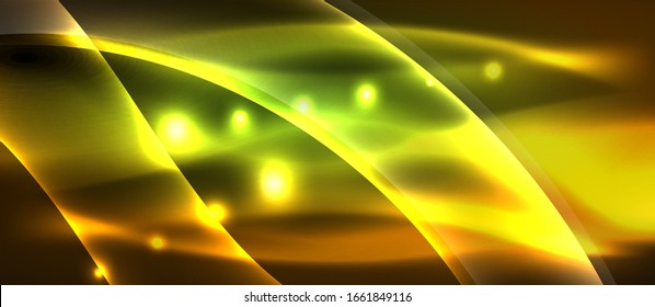 Abstract background. Shiny design neon waves with light effects, techno trendy design. Vector Illustration For Wallpaper, Banner, Background, Card, Book Illustration, landing page