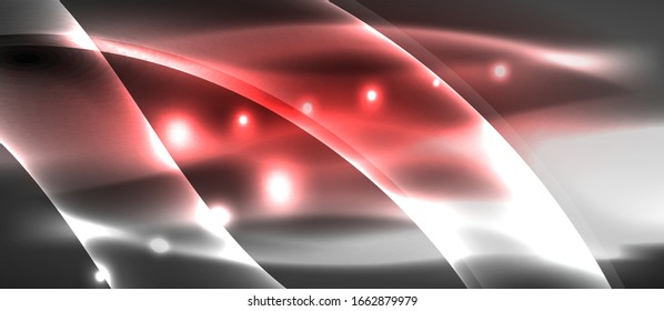 Abstract background. Shiny design neon waves with light effects, techno trendy design. Vector Illustration For Wallpaper, Banner, Background, Card, Book Illustration, landing page