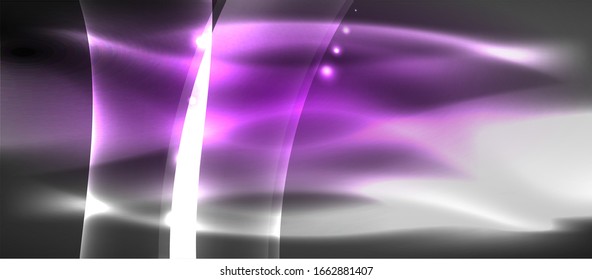 Abstract background. Shiny design neon waves with light effects, techno trendy design. Vector Illustration For Wallpaper, Banner, Background, Card, Book Illustration, landing page
