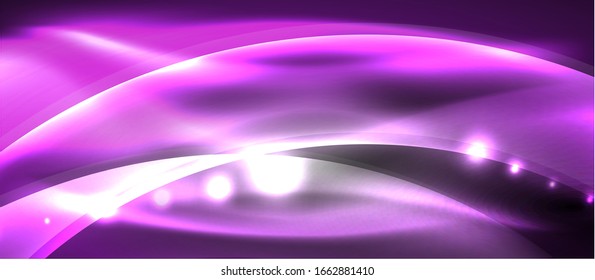 Abstract background. Shiny design neon waves with light effects, techno trendy design. Vector Illustration For Wallpaper, Banner, Background, Card, Book Illustration, landing page
