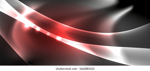  Antecedentes abstractos. El diseño brillante de las olas de neón con efectos de luz, el diseño tecnológico de moda. Ilustración vectorial para papel tapiz, pancarta, fondo, tarjeta, ilustración del libro, página de inicio